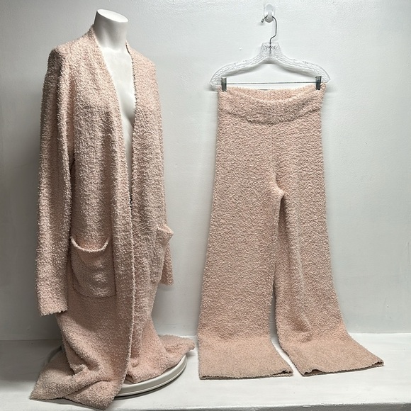 SKIMS Other - Skims Robe Pants 2 Pc Set Cozy Collection Fuzzy Knit Cream Size Small / Medium